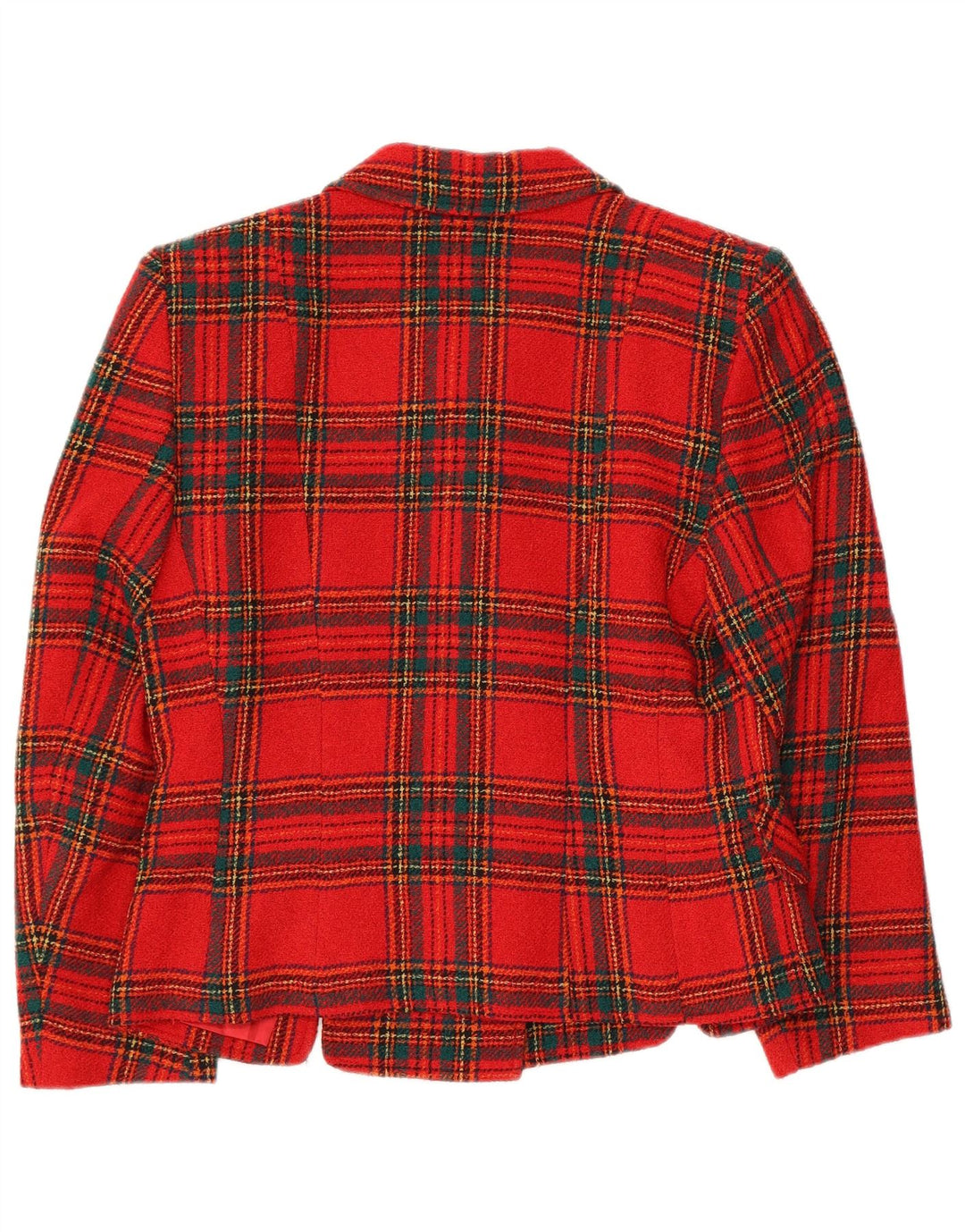 Angelo Santagostino Womens 6 Button Blazer Jacket UK 14 Medium Red Check