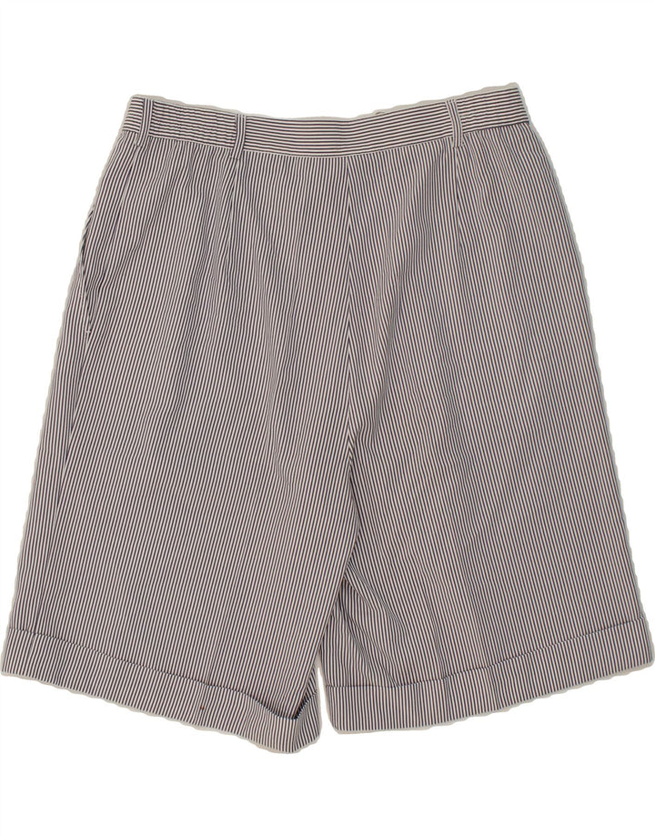 VINTAGE Womens Chino Shorts IT 46 Large W32 Blue Pinstripe Polyester Vintage Vintage and Second-Hand Vintage from Messina Hembry 