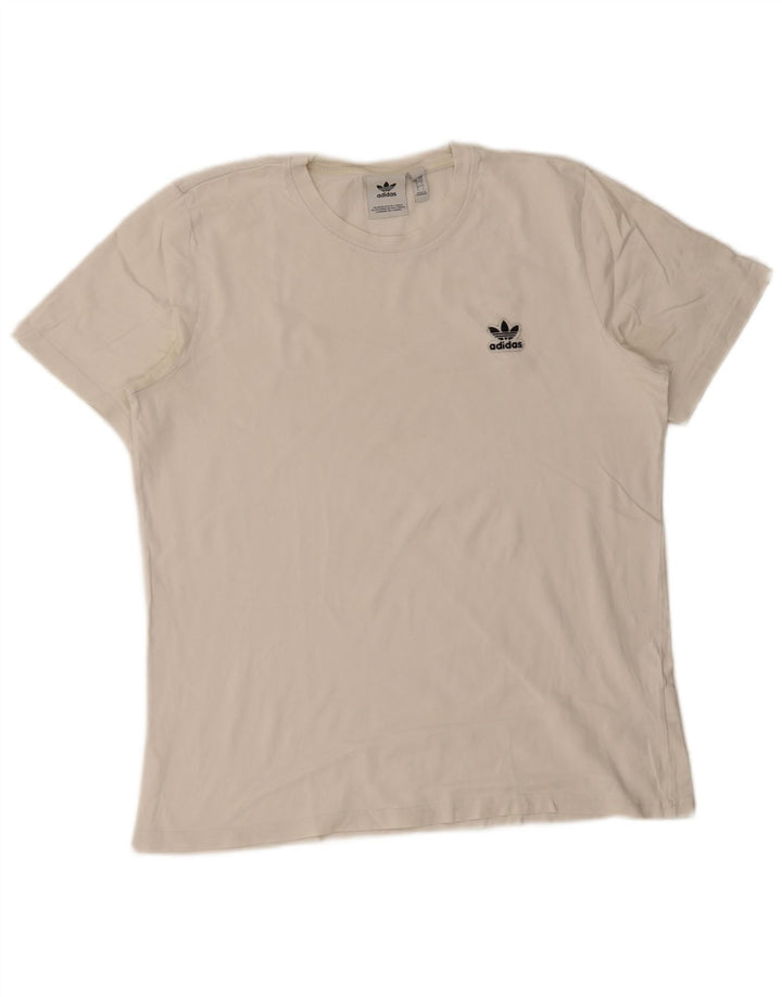 Adidas Mens T-Shirt Top Large White Cotton