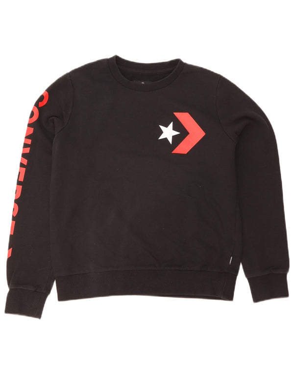 Converse Womens Graphic Sweatshirt Jumper UK 8 Small Black