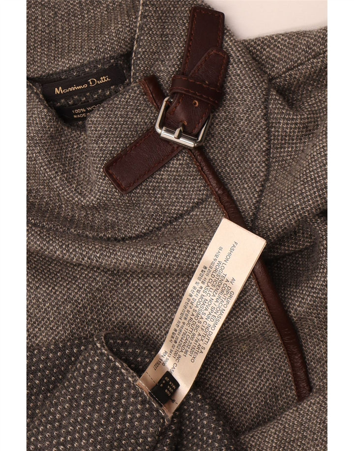 Massimo Dutti Womens 3/4 Sleeve Oversized Cardigan Sweater UK 10 Small Grey