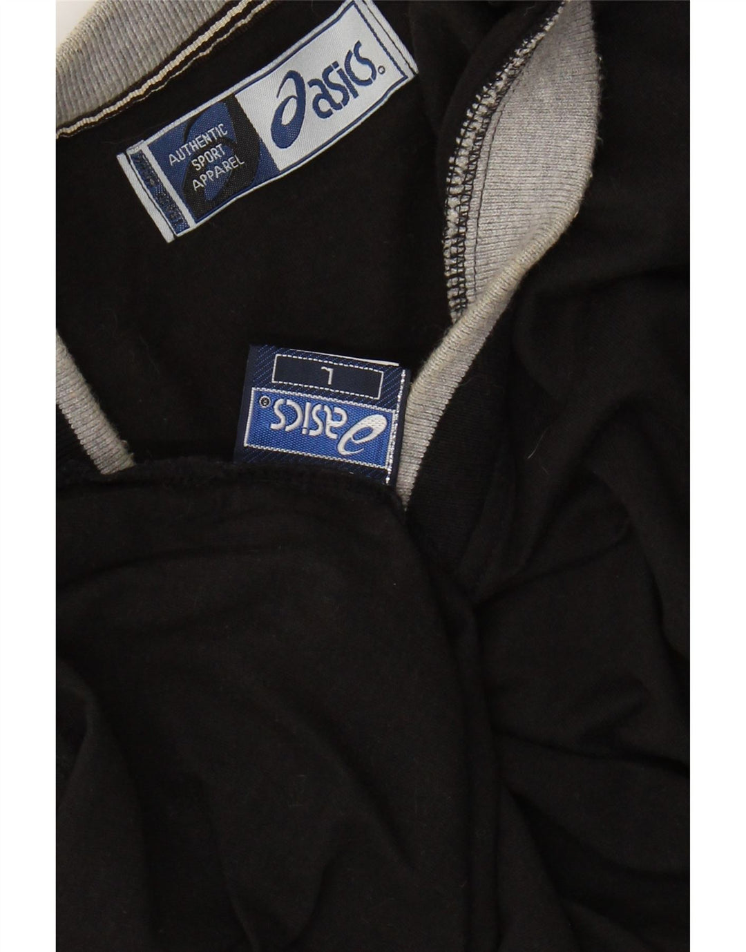 ASICS Mens T-Shirt Top Large Black Cotton