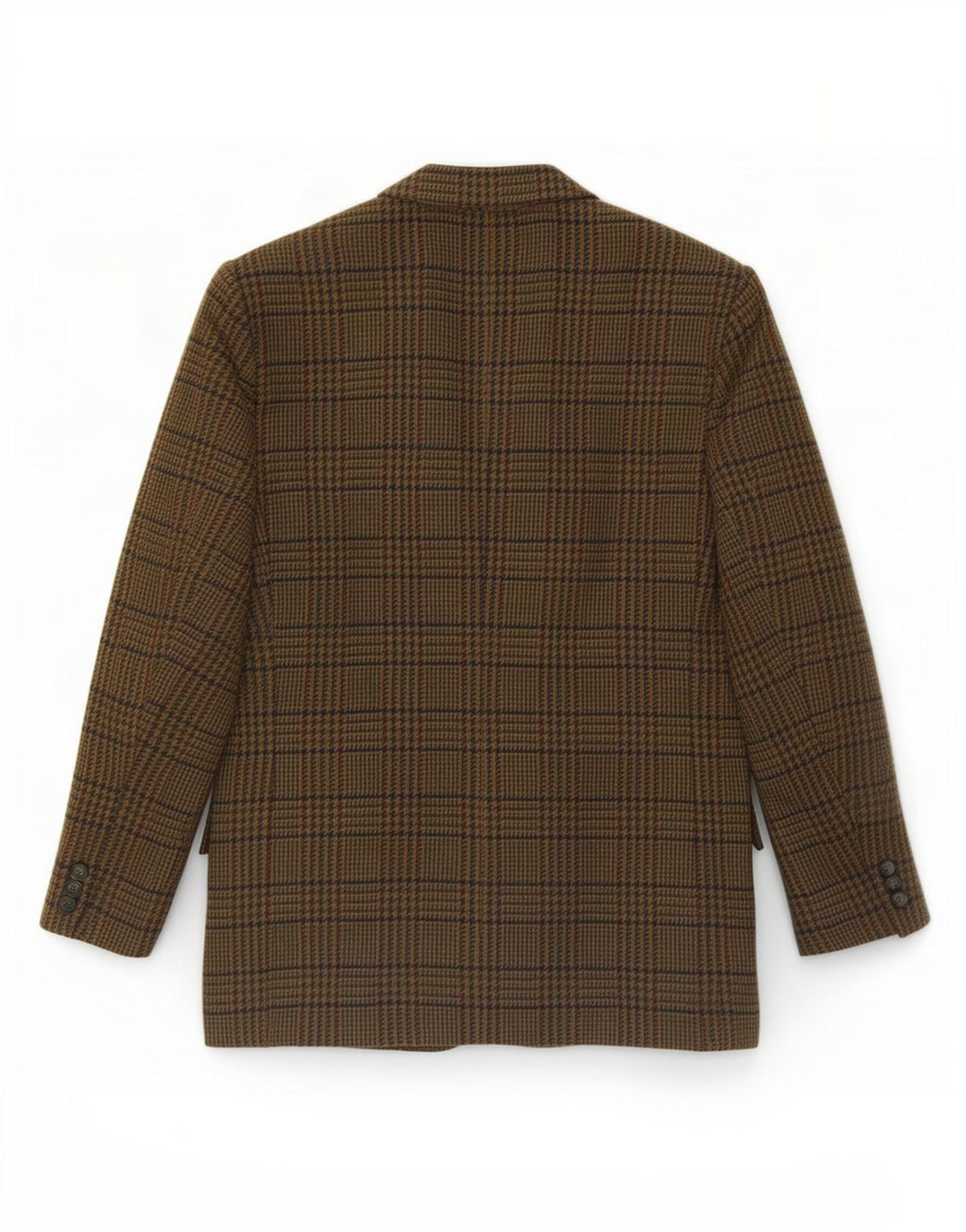 Vintage Mens 2 Button Blazer Jacket IT 54 2XL Khaki Houndstooth Wool