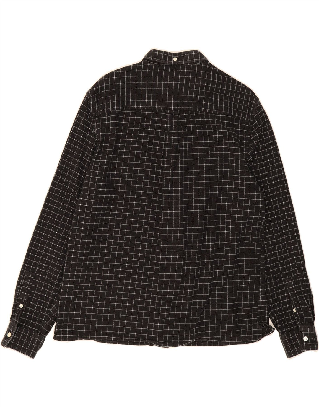 LYLE & SCOTT Mens Flannel Shirt Large Black Check Cotton Vintage Lyle & Scott and Second-Hand Lyle & Scott from Messina Hembry 
