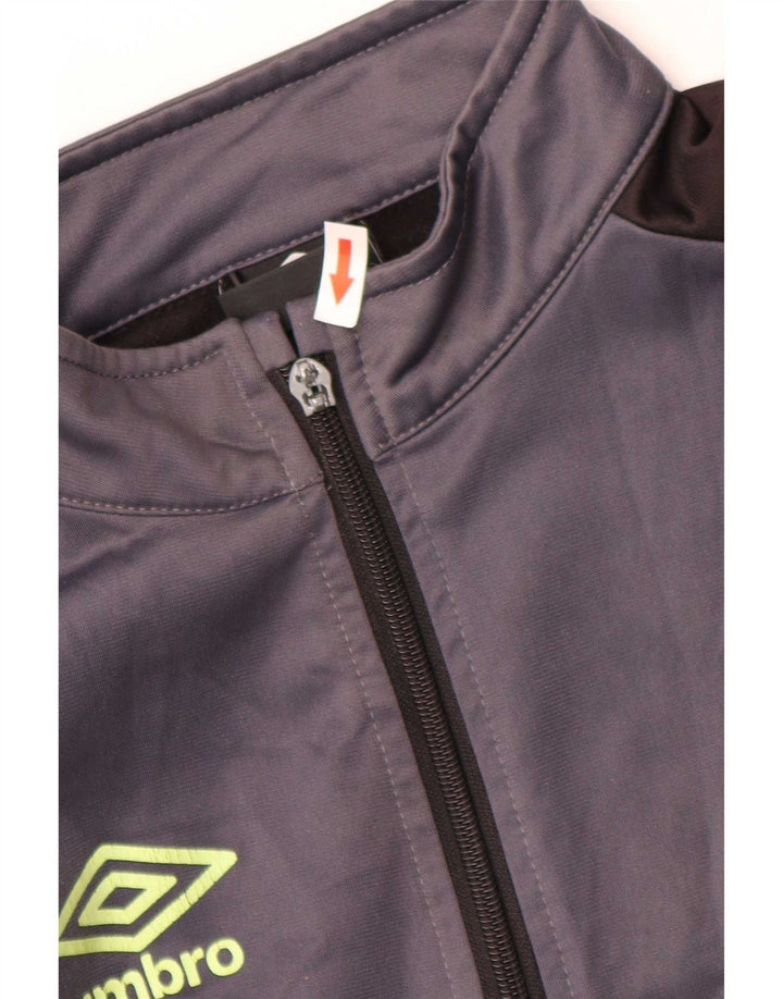 Umbro Boys Tracksuit Top Jacket 11-12 Years Grey Polyester