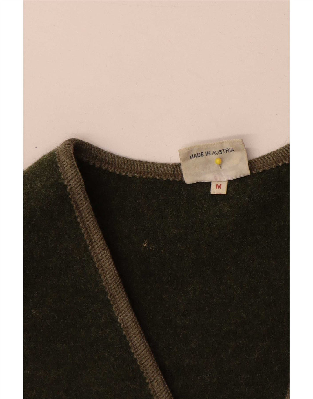 Vintage Womens Gilet UK 14 Medium Khaki Wool