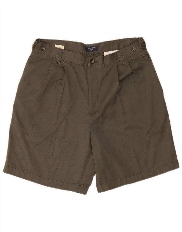 Dockers Mens Pegged Chino Shorts W34 Large Khaki Polyester