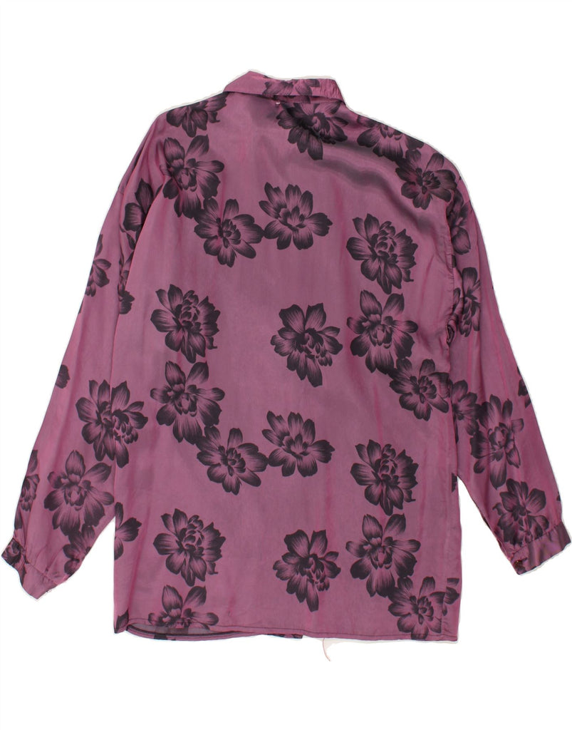 VINTAGE Womens Shirt EU 38 Medium Purple Floral Viscose | Vintage Vintage | Thrift | Second-Hand Vintage | Used Clothing | Messina Hembry 