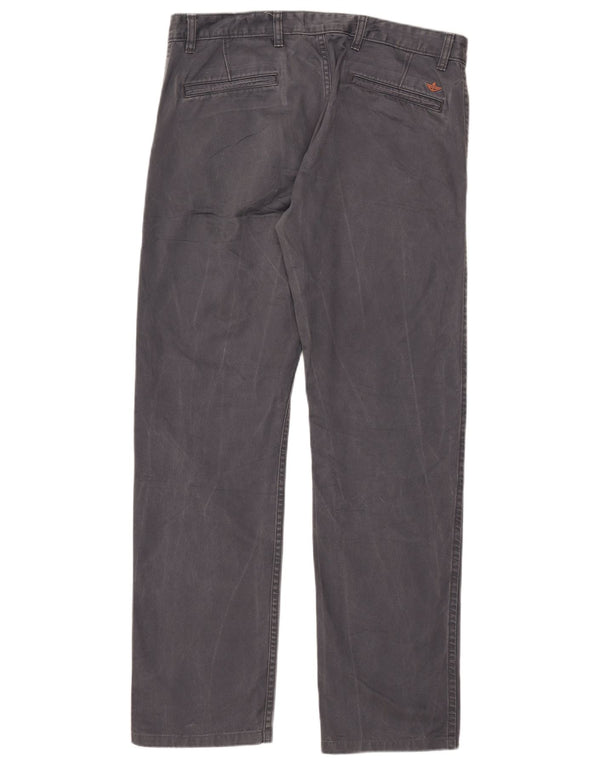 Dockers Mens Straight Chino Trousers W33 L34 Navy Blue Cotton