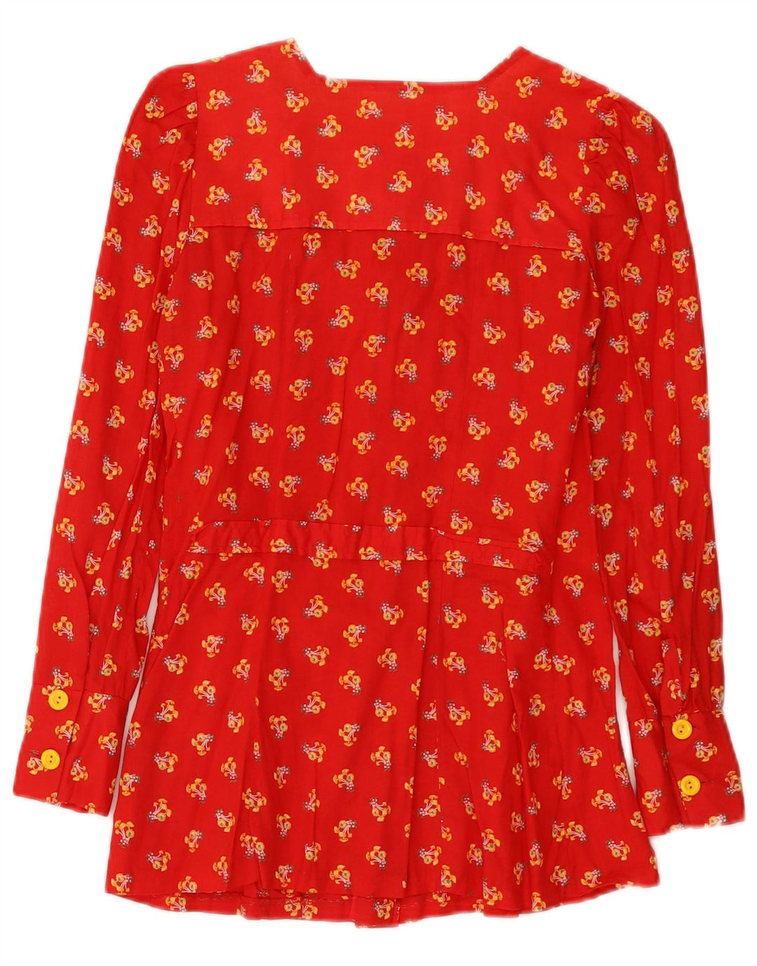 Vintage Womens Shirt Blouse IT 42 Medium Red Floral