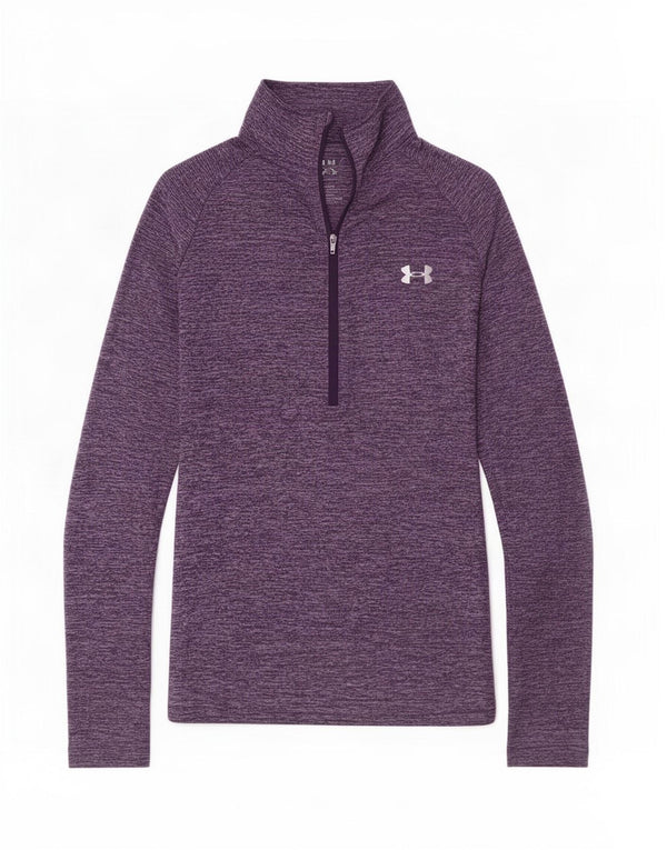 Under Armour Womens Heat Gear Pullover Tracksuit Top UK 14 Medium Purple