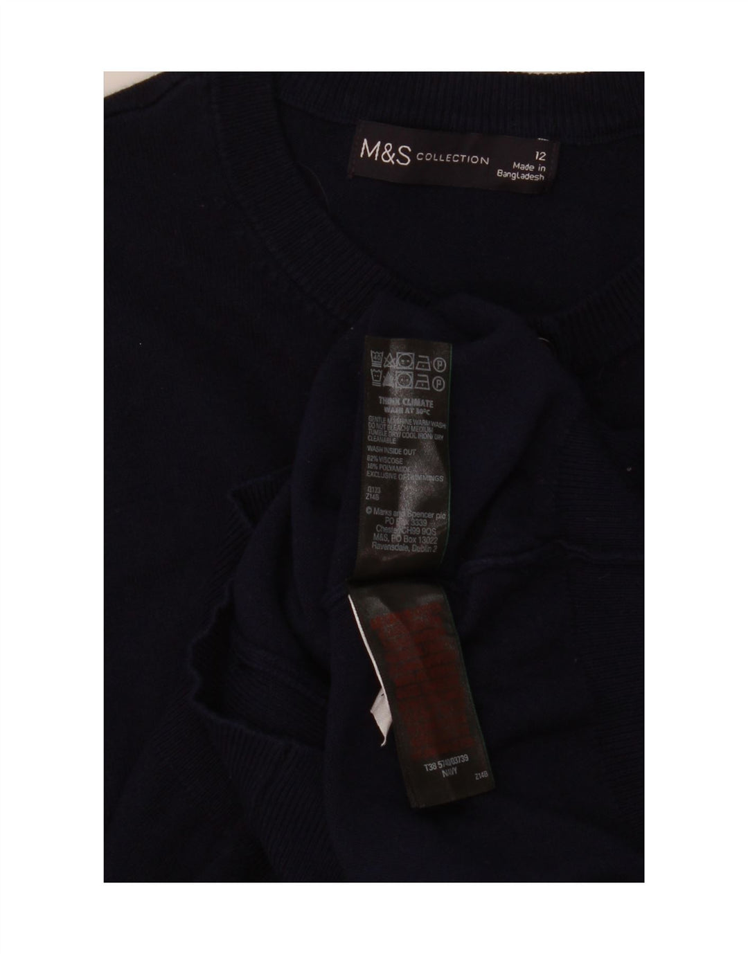 Marks & Spencer Womens Cardigan Sweater UK 12 Medium Navy Blue Viscose