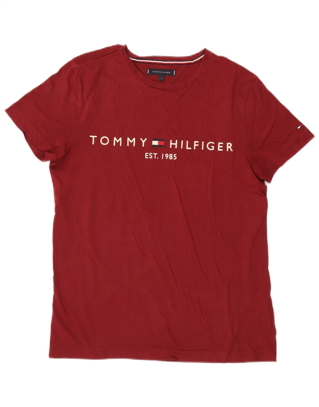 Tommy Hilfiger Mens Graphic T-Shirt Top Small Red Cotton