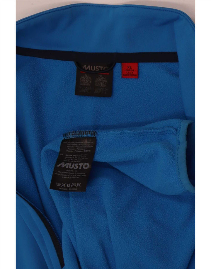 Musto Mens Zip Neck Sweatshirt Jumper XL Blue Polyester