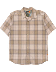 QUIKSILVER Mens Short Sleeve Shirt XL Grey Check Cotton