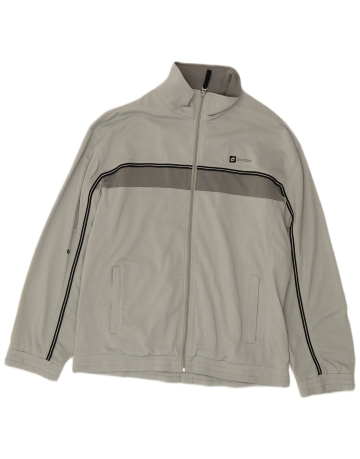 Lotto Mens Tracksuit Top Jacket XL Grey Colourblock Polyester