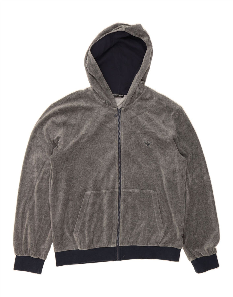 ARMANI Mens Zip Hoodie Sweater XL Grey Cotton Vintage Armani and Second-Hand Armani from Messina Hembry 