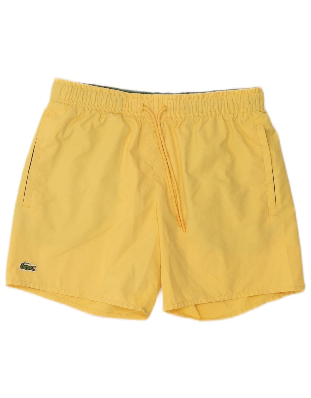 Lacoste Womens Swimming Shorts UK 10 Small  Yellow Polyester