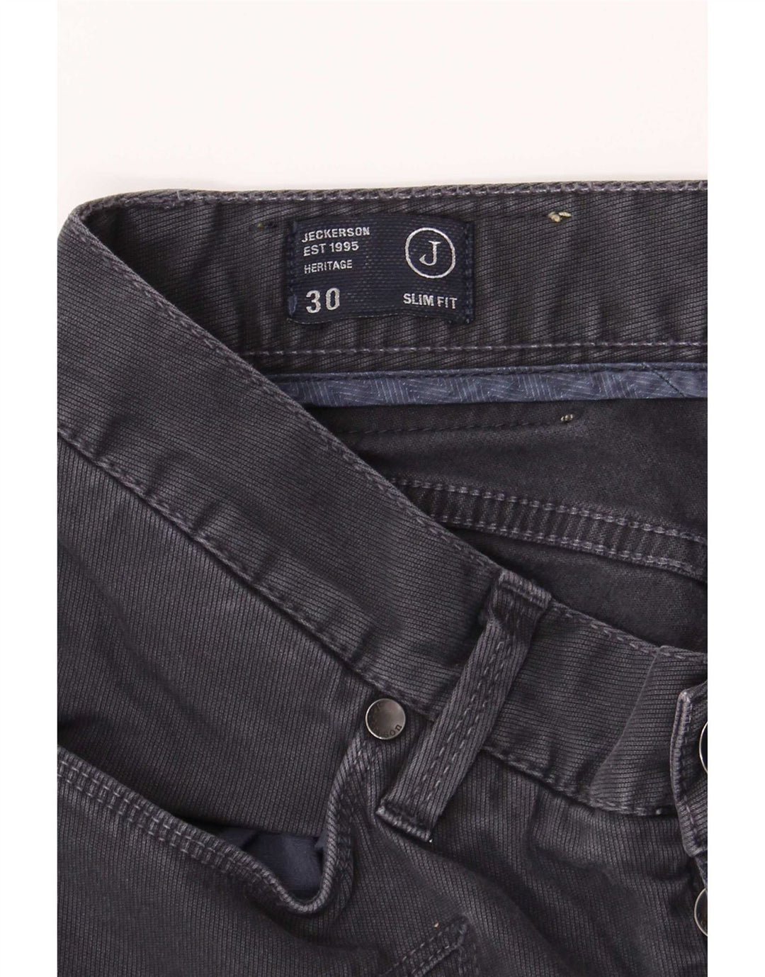Jeckerson Mens Slim Jeans W30 L31 Grey Cotton