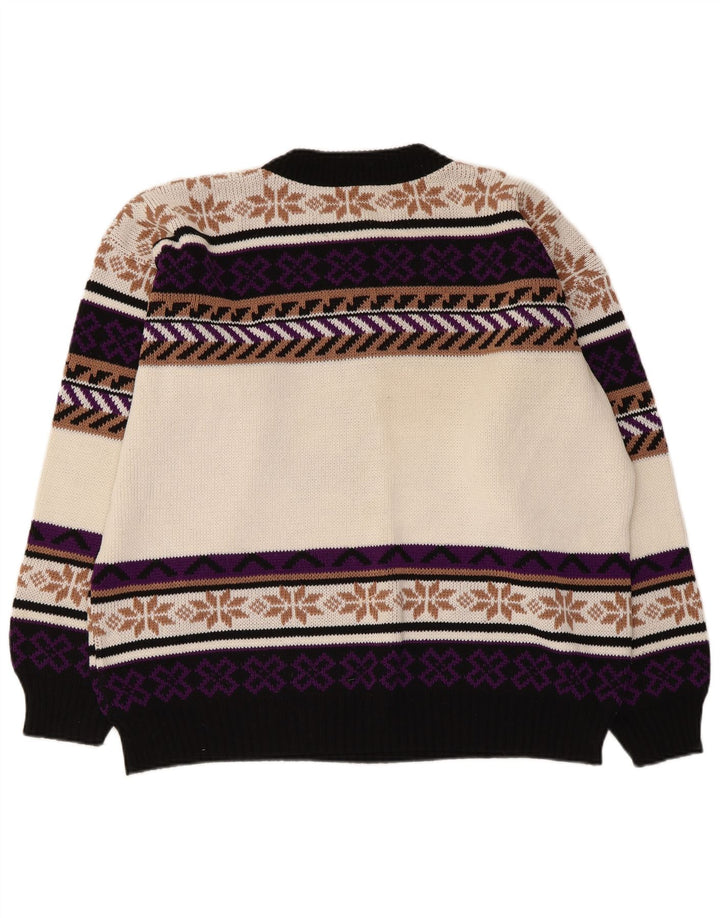 Vintage Mens Crew Neck Jumper Sweater XL Multicoloured Fair Isle