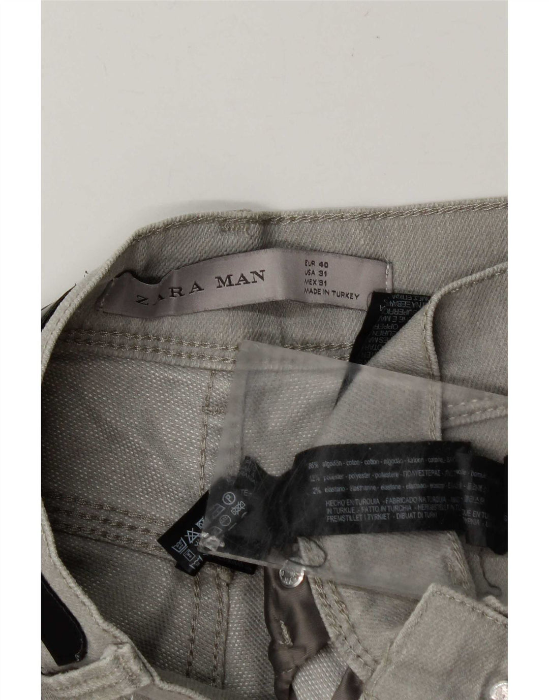 Zara Mens Slim Jeans EU 40 Medium W31 L30 Grey Cotton