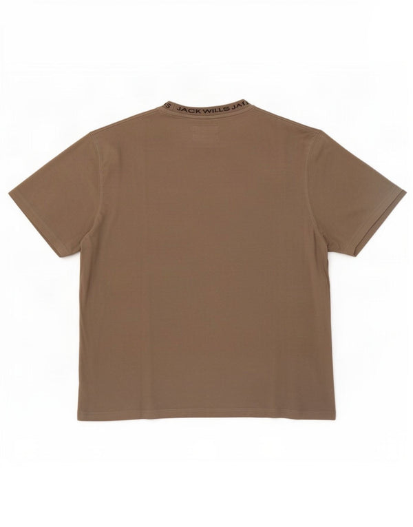 Jack Wills Mens Relaxed Fit Graphic T-Shirt Top Large Khaki Cotton