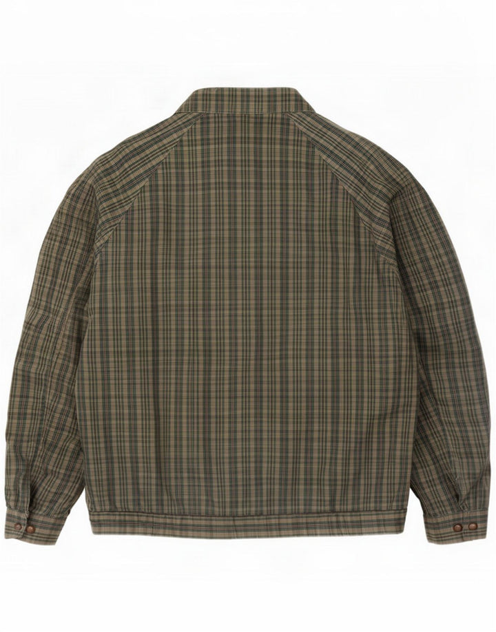 Vintage Mens Bomber Jacket IT 46 Small Green Check