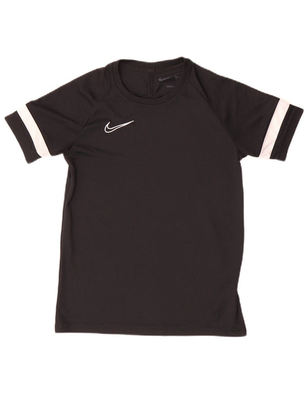 Nike Boys Dri Fit T-Shirt Top 12-13 Years Large Black Colourblock Polyester