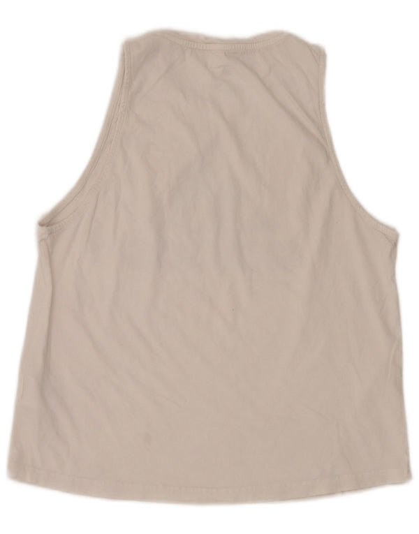 Adidas Womens Graphic Vest Top UK 12/14 Medium White Cotton