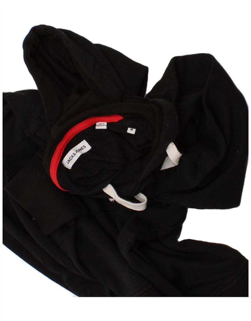 JACK & JONES Mens Graphic Hoodie Jumper Medium Black Cotton Vintage Jack & Jones and Second-Hand Jack & Jones from Messina Hembry 