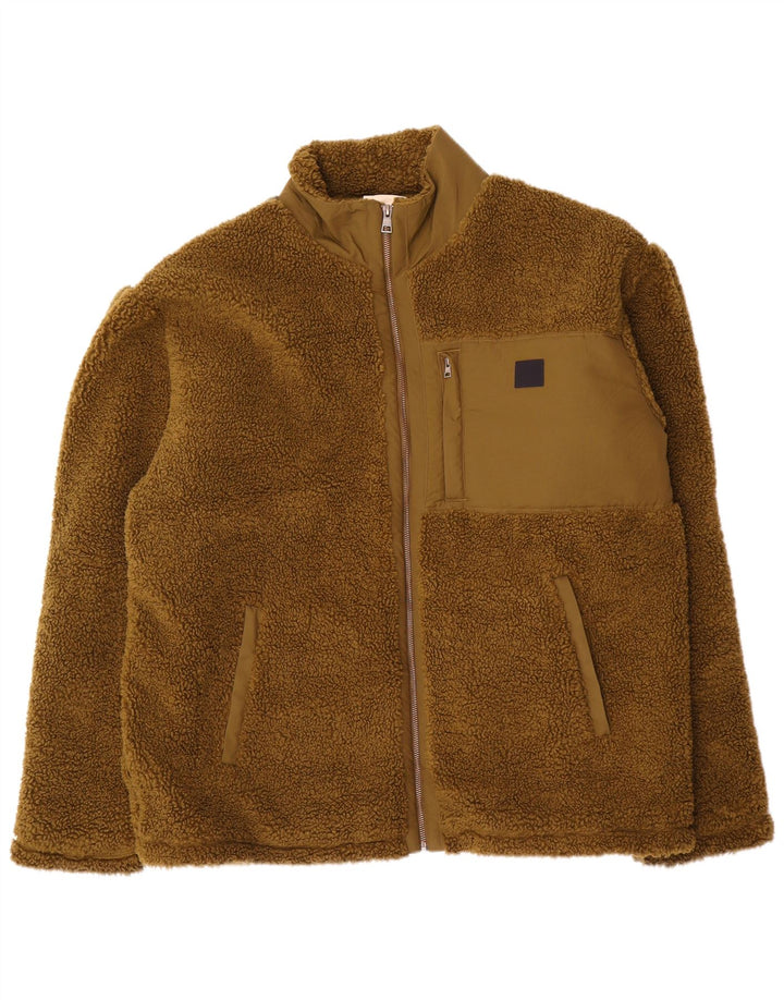 Gant Mens Fleece Jacket UK 46 3XL Khaki Polyester