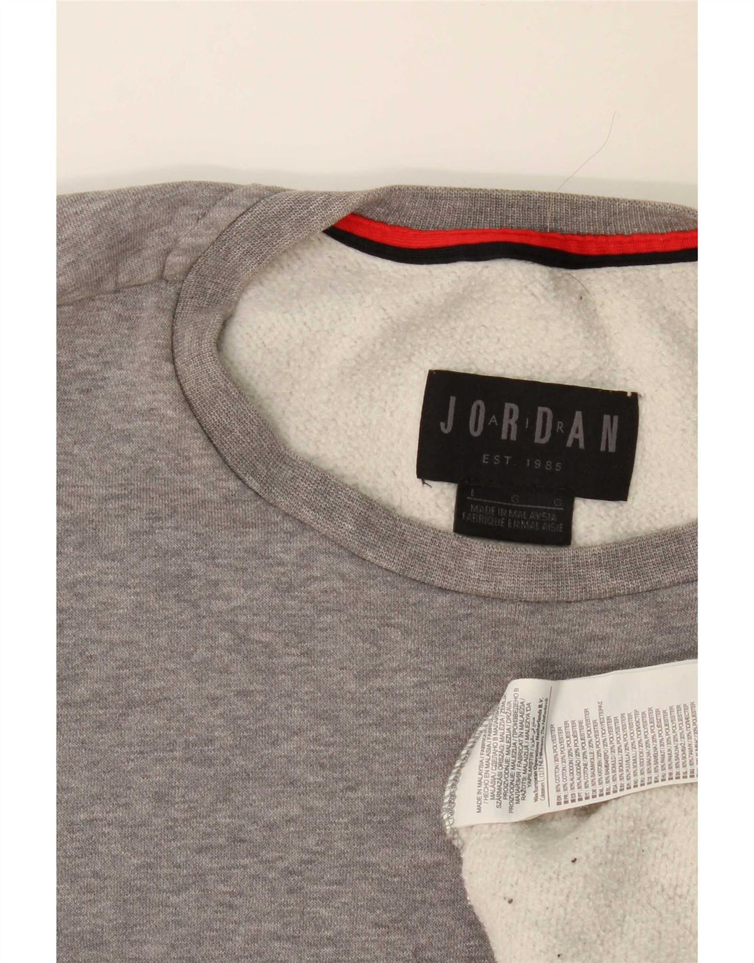 Jordan Mens Graphic Sweatshirt Jumper Large Grey Colourblock Cotton