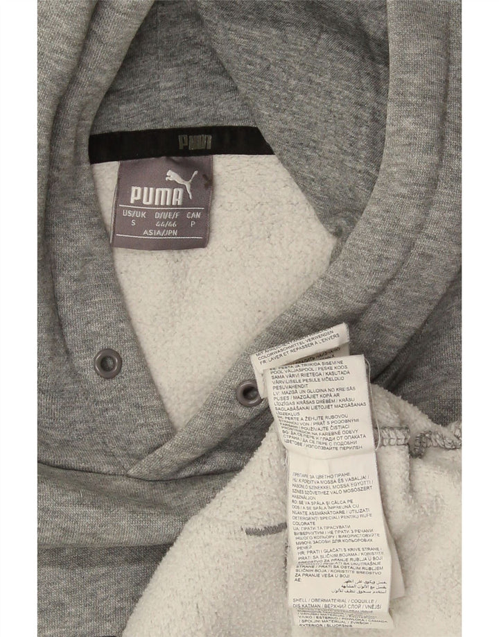 Puma Mens Graphic Hoodie Jumper Small Grey Cotton
