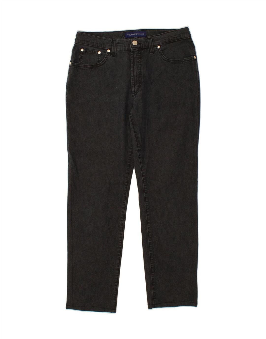 TRUSSARDI Womens Tapered Jeans W30 L26 Black Cotton Vintage Trussardi and Second-Hand Trussardi from Messina Hembry 