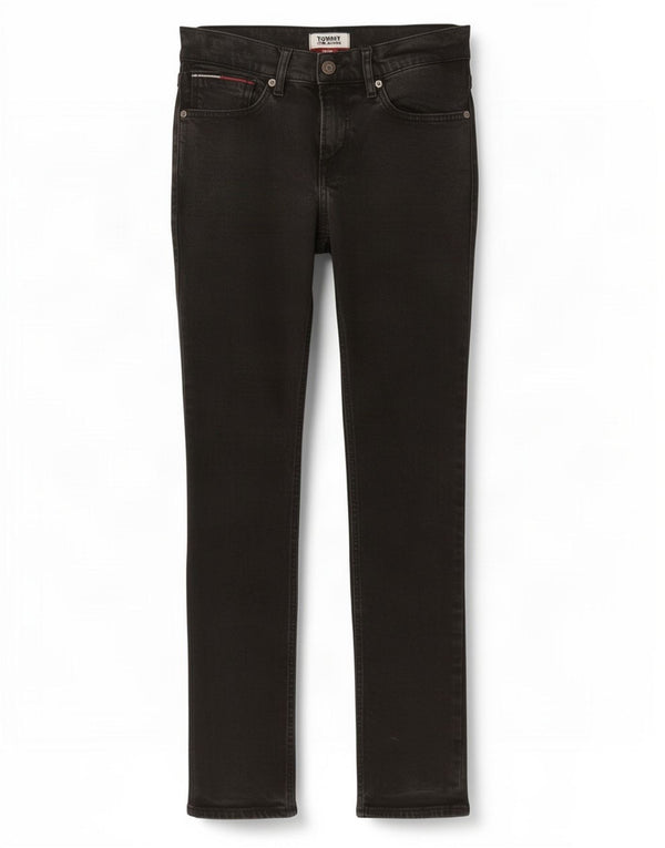 Tommy Hilfiger Womens Slim Jeans W29 L30 Black Cotton