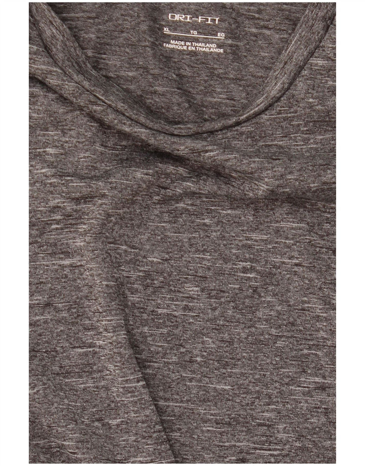 Nike Mens Dri Fit Top Long Sleeve XL Grey Flecked