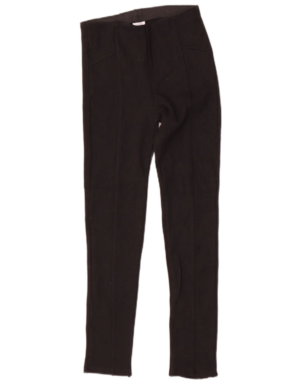 Zara Girls Skinny Casual Trousers 13-14 Years W24 L27 Black Viscose
