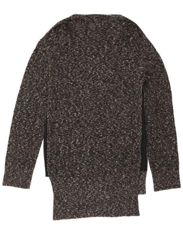 Diesel Womens Longline Oversized Cardigan Sweater UK 10 Small Grey Flecked