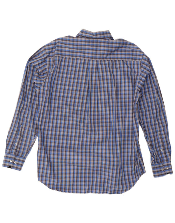 Adidas Mens Shirt Size 41 Medium Blue Check Cotton