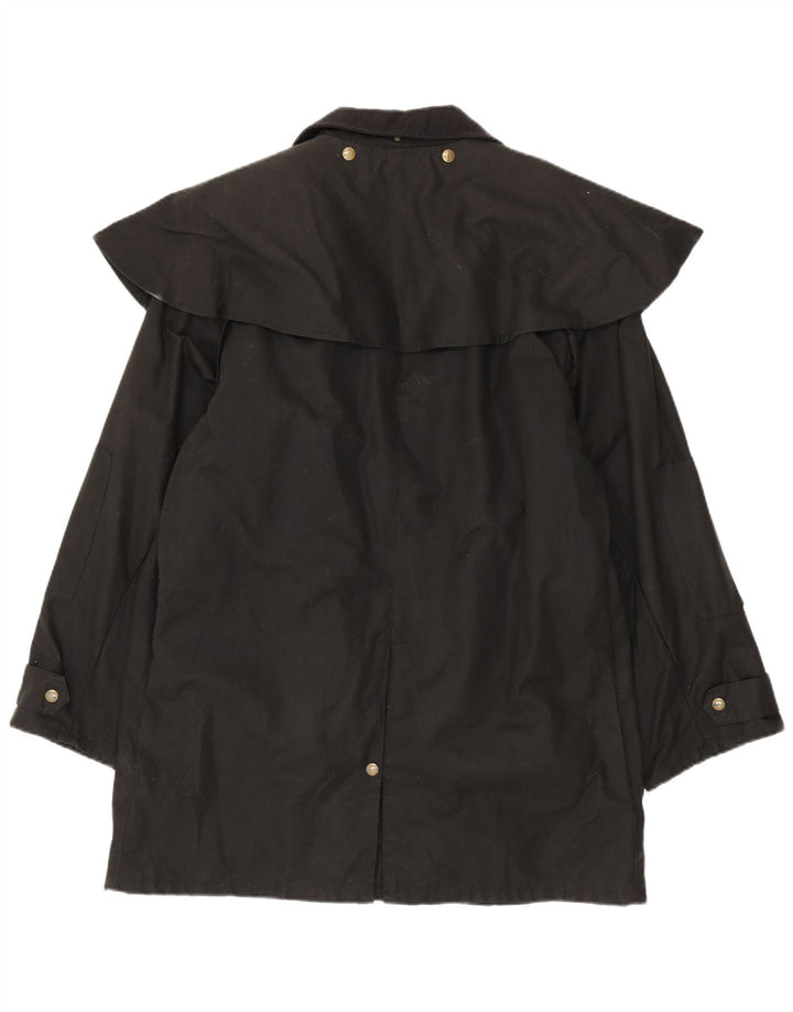 Koolah Womens Oversized Waxed Cotton Capelet Coat UK 14 Medium Black