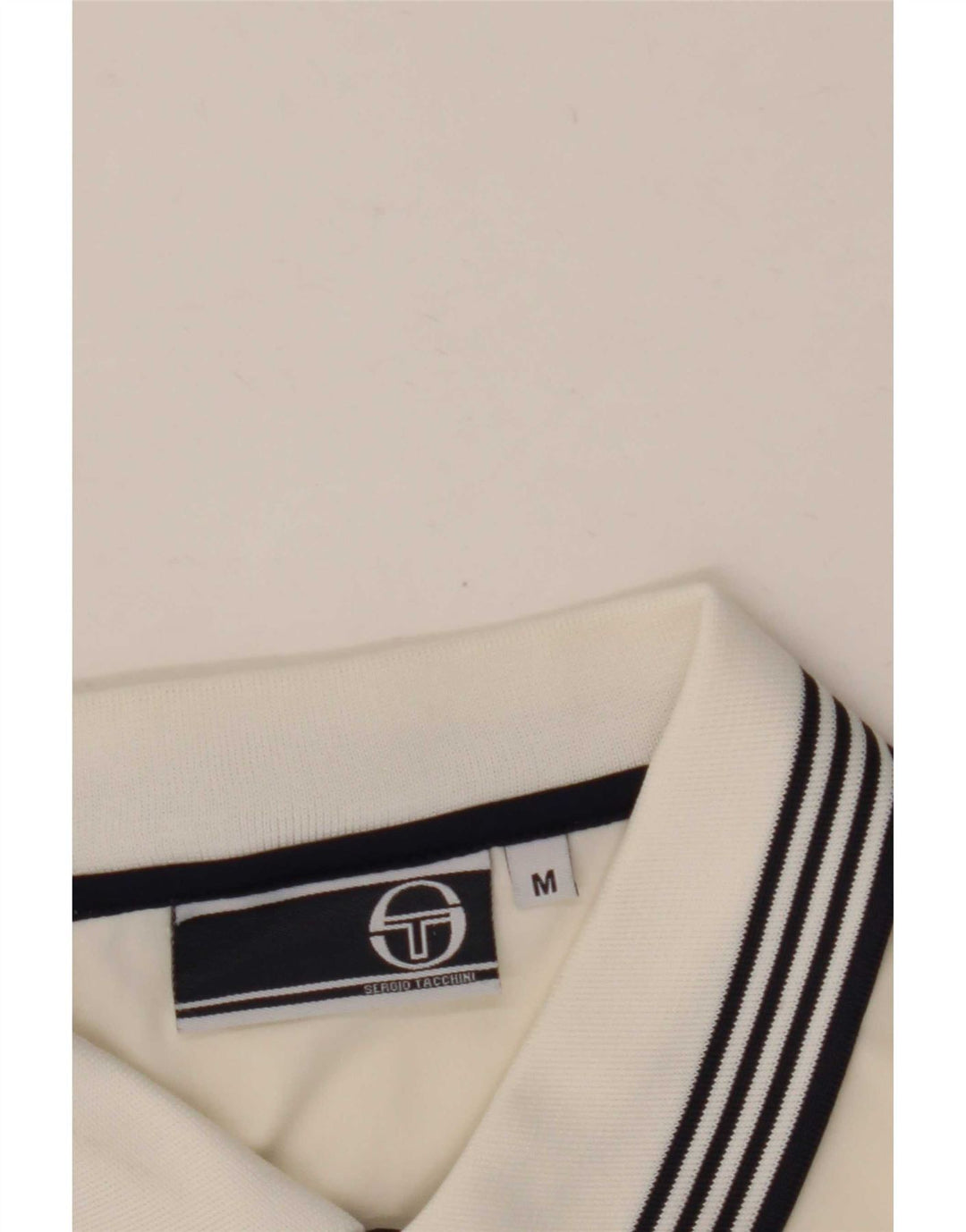 Sergio Tacchini Mens Polo Shirt Medium White Colourblock