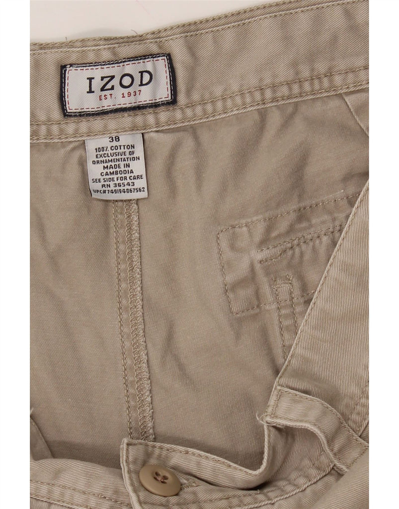 IZOD Mens Cargo Shorts W38 XL Beige Cotton Vintage Izod and Second-Hand Izod from Messina Hembry 