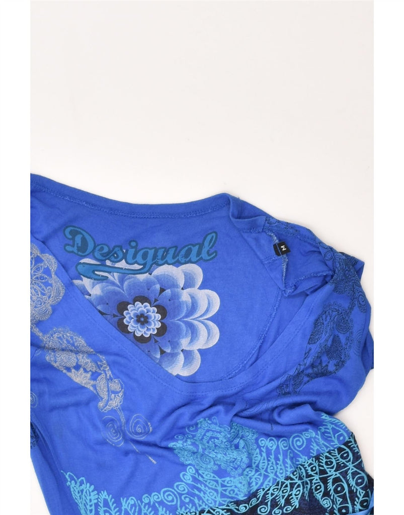 DESIGUAL Womens Crazy Pattern A-Line Dress UK 12 Medium Blue Paisley | Vintage Desigual | Thrift | Second-Hand Desigual | Used Clothing | Messina Hembry 