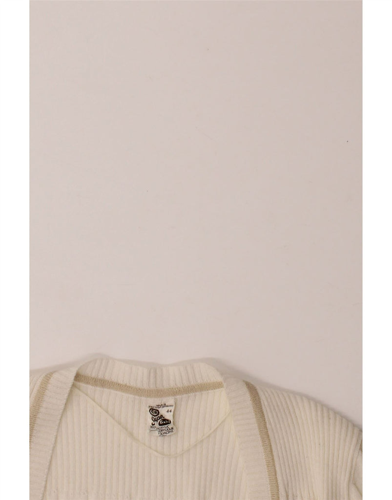 C&A Womens Cardigan Sweater IT 44 Medium White Acrylic Vintage C&A and Second-Hand C&A from Messina Hembry 