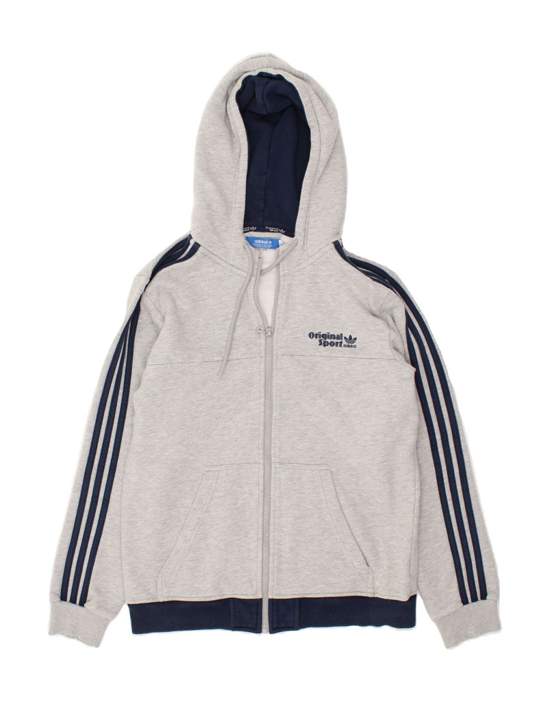 ADIDAS Mens Zip Hoodie Sweater Medium Grey Cotton | Vintage Adidas | Thrift | Second-Hand Adidas | Used Clothing | Messina Hembry 