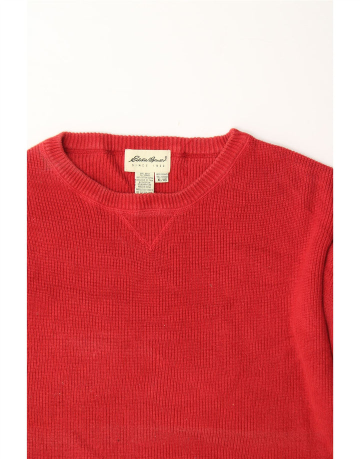 EDDIE BAUER Mens Crew Neck Jumper Sweater XL Red Cotton Vintage Eddie Bauer and Second-Hand Eddie Bauer from Messina Hembry 