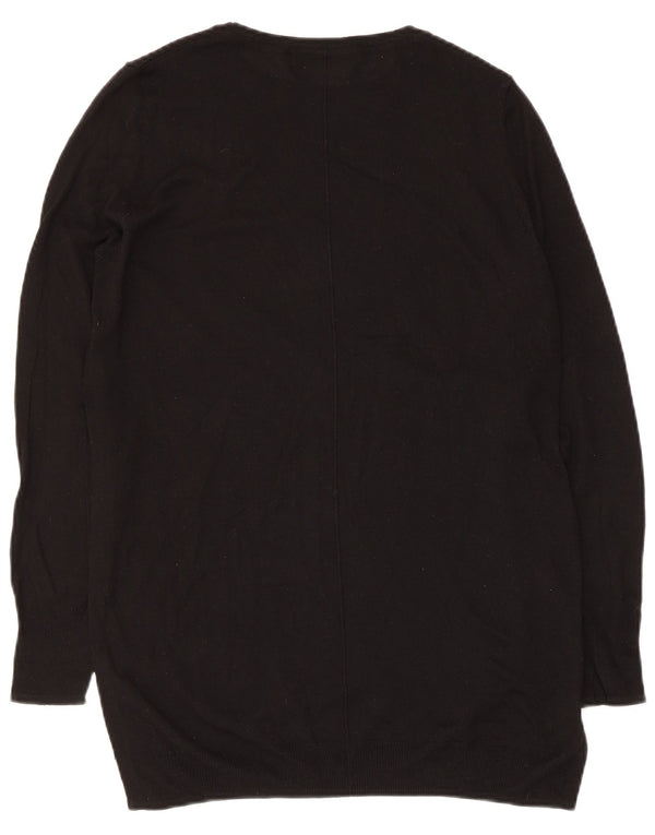 Zara Womens Boat Neck Jumper Sweater UK 12 Medium Black Viscose