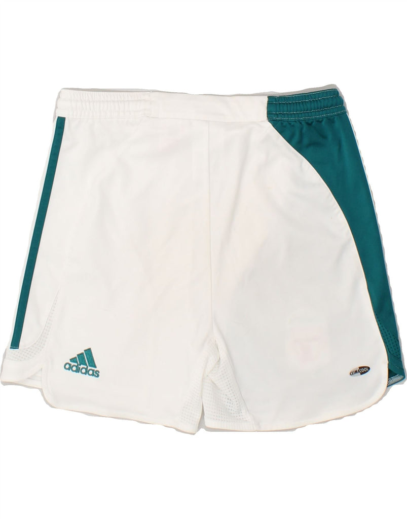 ADIDAS Boys Climacool Sport Shorts 9-10 Years White Colourblock Polyester Vintage Adidas and Second-Hand Adidas from Messina Hembry 