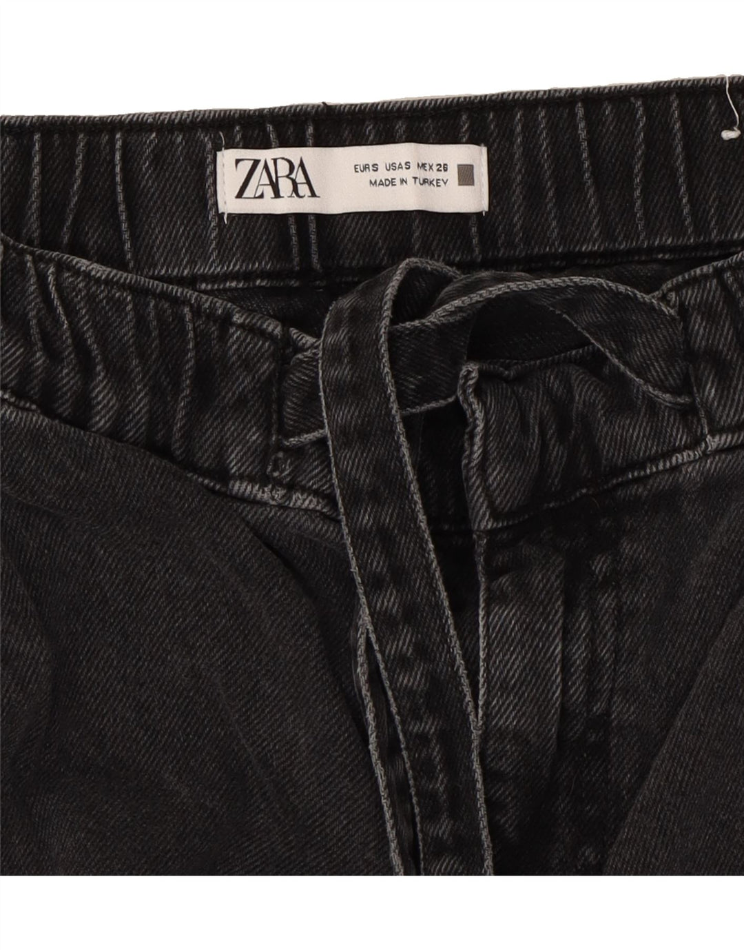 ZARA Womens Wide Leg Jeans Small W26 L29 Black Cotton Vintage Zara and Second-Hand Zara from Messina Hembry 