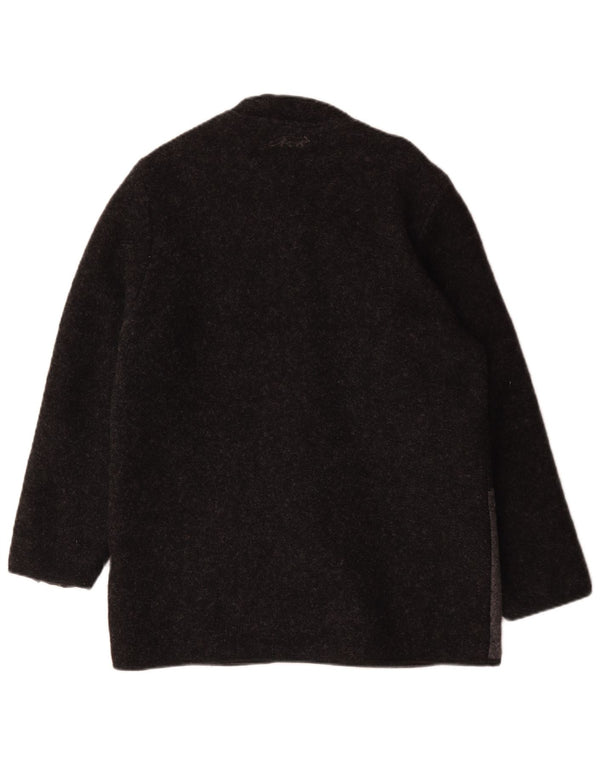 Vintage Womens Graphic 5 Button Blazer Jacket UK 16 Large Grey